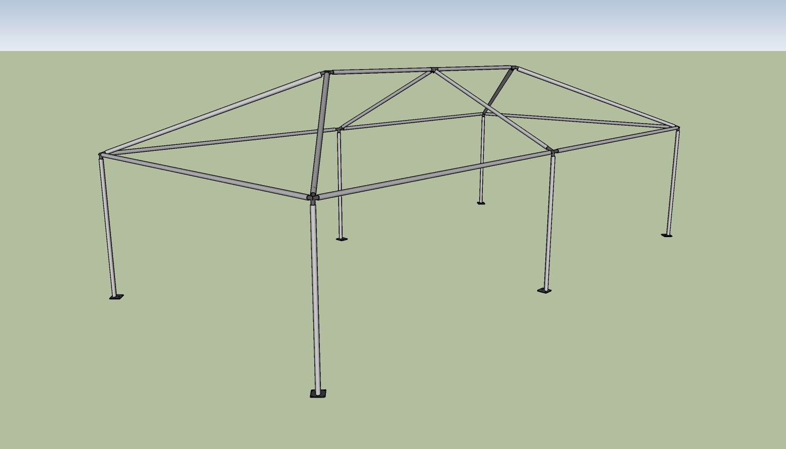15x30 frame tent End View